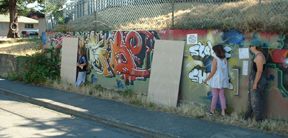 Wall with the silhouettes
